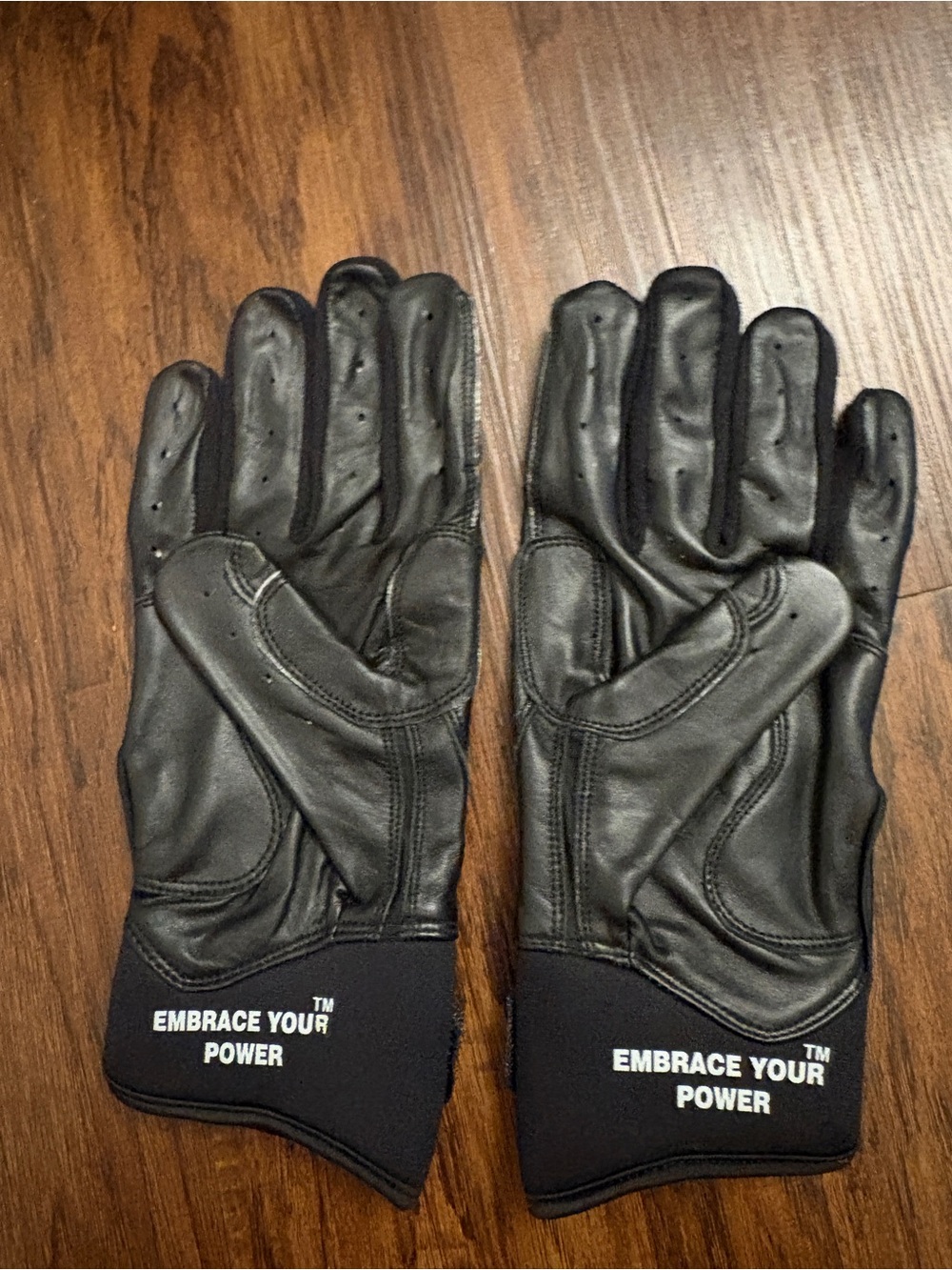Zenith Black Leather Baseball Batting Gloves with White Logo - Picture 2 of 3